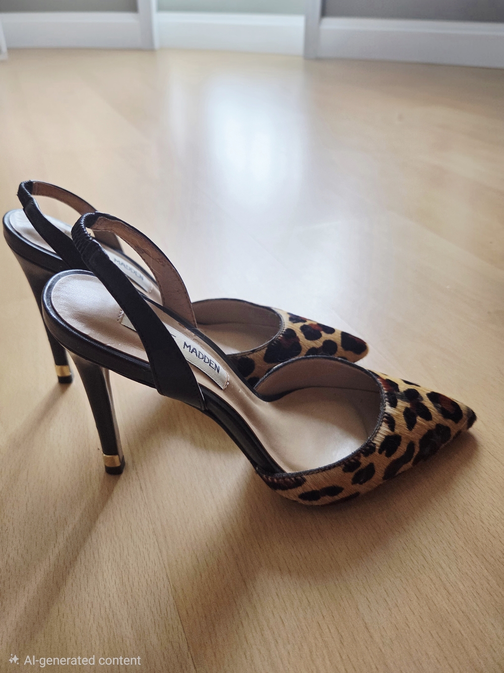 Steve Madden Leopard-Print Pointed Slingback Heels - Picture 2 of 6